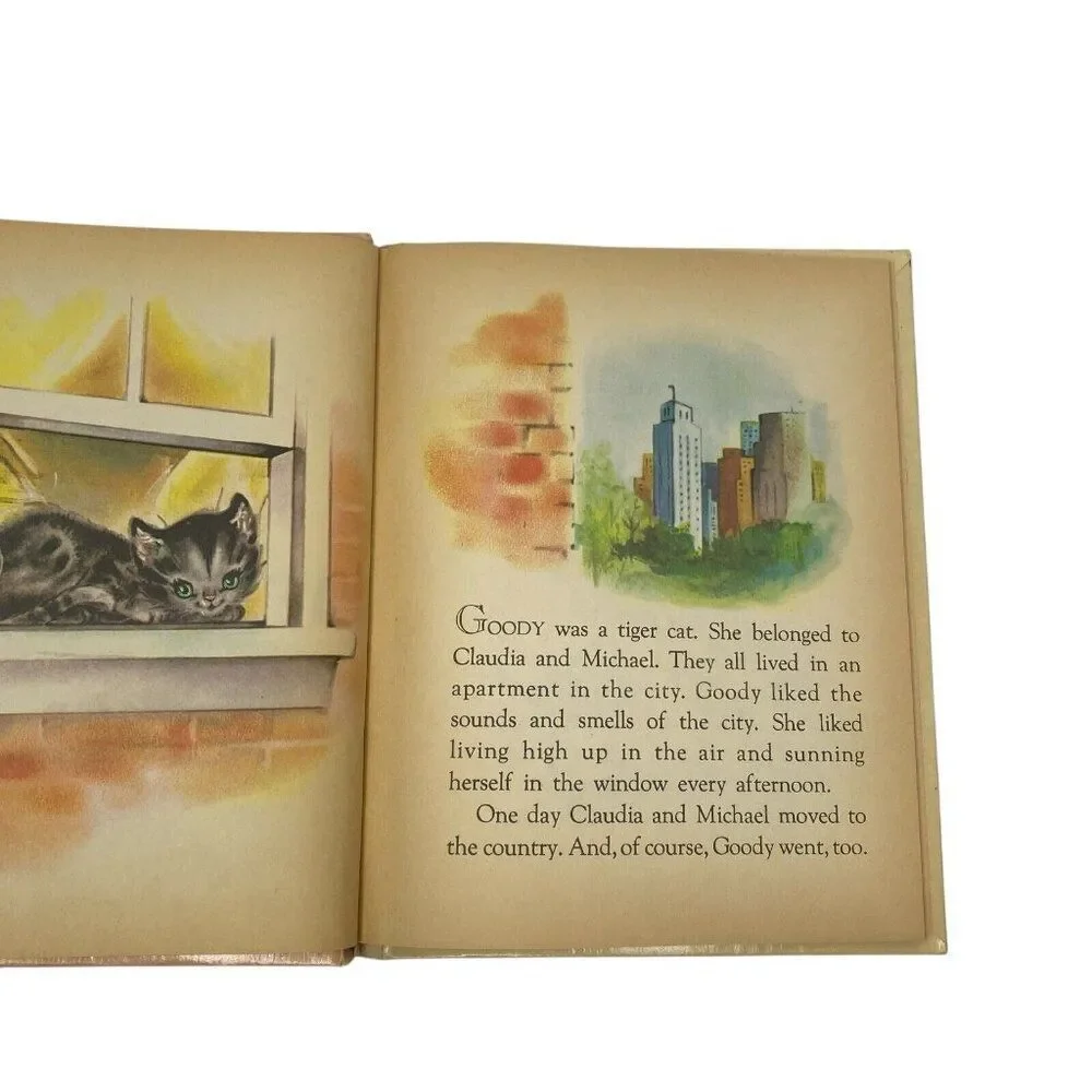 Vintage Children's book Goody A Mother Cat Story - Instription